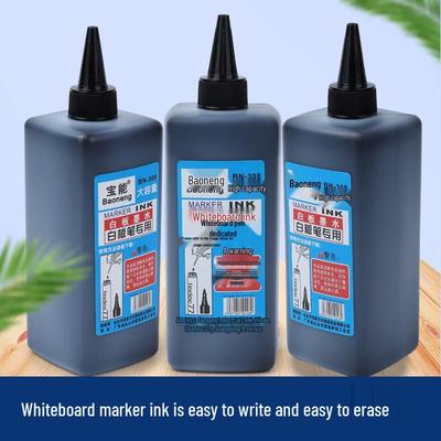 Large Capacity, Easy-Erase Refillable Marker Ink - Black, Red, Blue