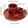 1pc Ceramic Incense Burner Set - 4-in-1 Handcrafted Incense Stick & Palo Santo Holder with Smudging Tray, Elegant Bohemian Decor