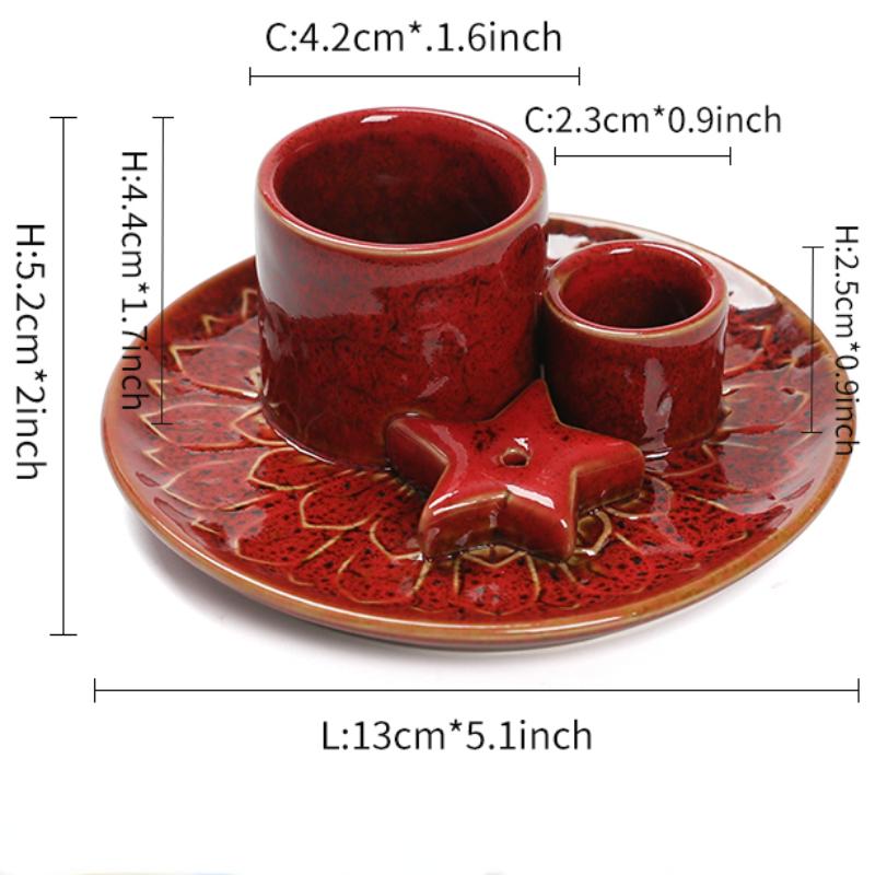 1pc Ceramic Incense Burner Set - 4-in-1 Handcrafted Incense Stick & Palo Santo Holder with Smudging Tray, Elegant Bohemian Decor