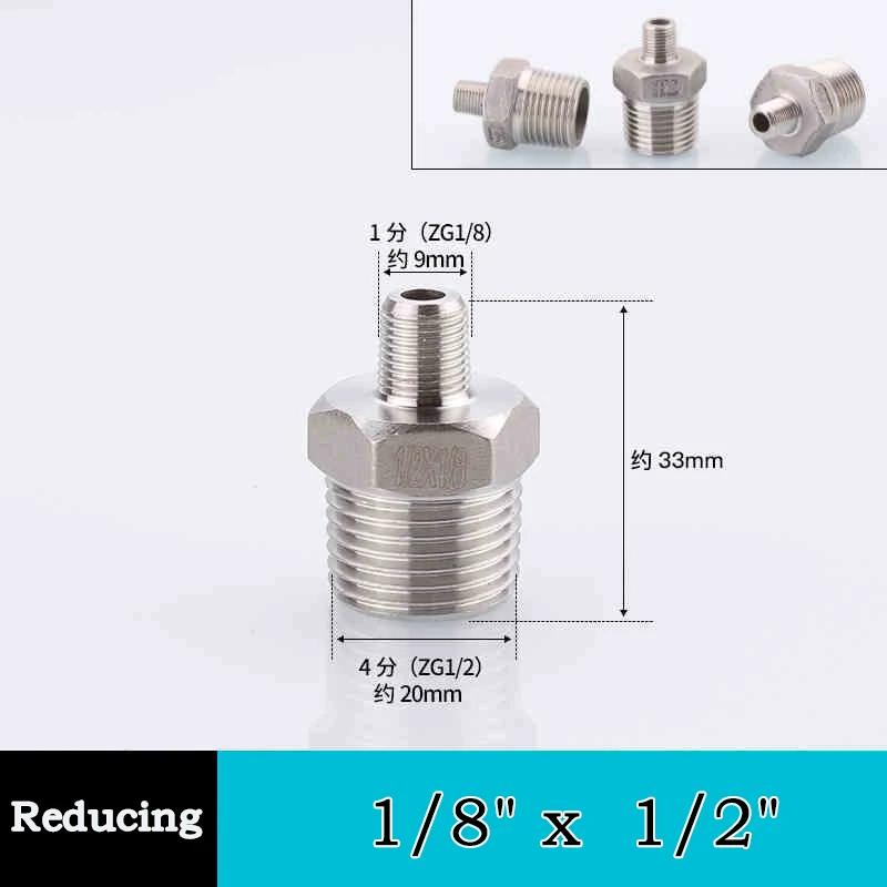 10pc 304 Stainless Steel Hexagonal Outer Wire Double Headed Straight Through Coupling Threaded Pipe Male Thread Hex Nipple Union