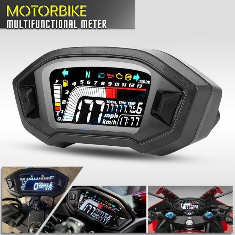 6XDB Industrial Grade Motorcycle Speedometer Digital LCDDisplay Odometer Tachometer
