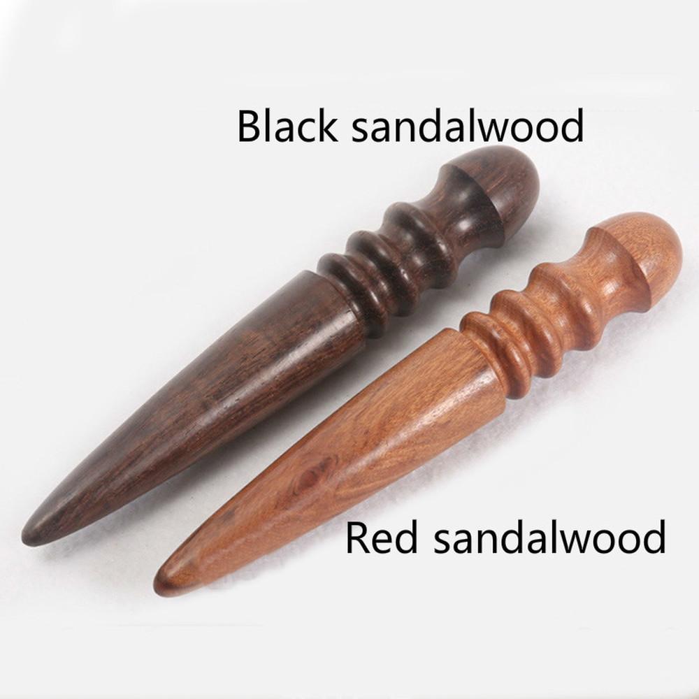 1 BUC rotund multifuncțional din lemn de santal Unelte pentru piele DIY Instrument de tuns margini Instrument de lustruit pentru frezare piele