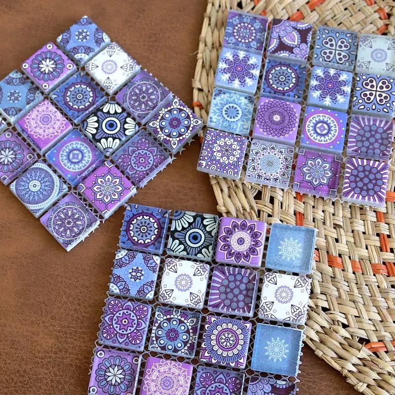 Sortierte Farben Böhmische Glitzer Glasmosaikfliesen für DIY Bastelbedarf blau grün Großhandel Massenhobby arte