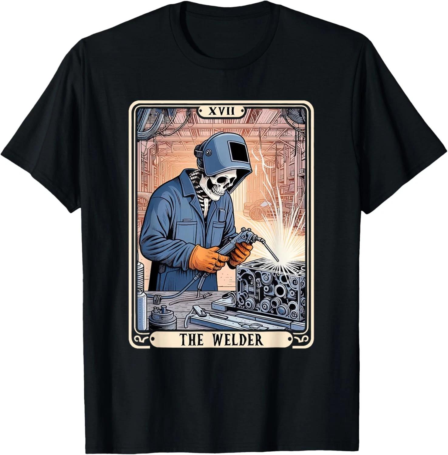 

The Welder Welding Tarot Card Skeleton Funny Metal Worker Gift Unisex T-Shirt S