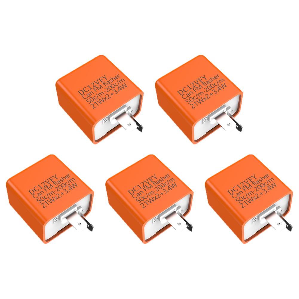 1-10PCS LED Flasher Relay 12V Adjustable Frequency of Turn Signal Indicator Light 2 Pins Flashing Blinker Relays For Motorcycle