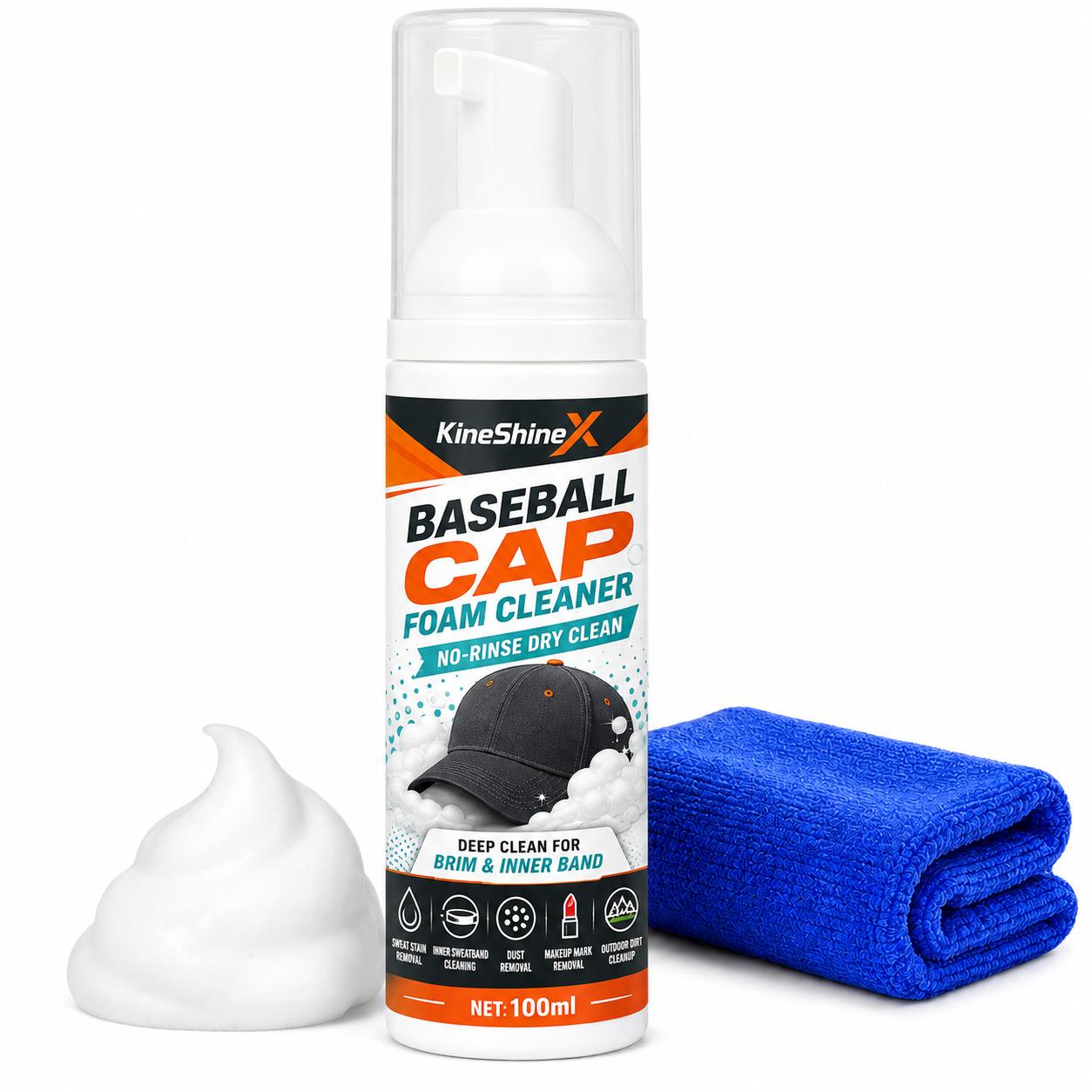 100 ml Kupak Habos Tisztítószer, Eltávolítja az izzadságfoltokat a karimáról és a belső izzadságszalagról Baseball sapkákhoz A legtöbb sapka Tisztításához 100ml fehér