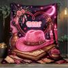 1PC Custom Name Western Romance Night Outdooor Flannel Blankets Throw Blanket All-Season Throw Gift Bedspread for Couch, Bed, Camping Holiday Birthda