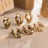 Stylish Round Diamond Snake Stainless Steel Earrings Vintage Geometric Earrings