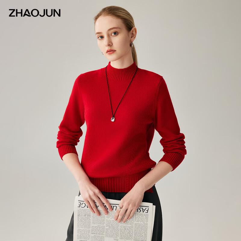 

Zhaojun Women s Thickened Cable Knit Semi-High Neck Cashmere Sweater L