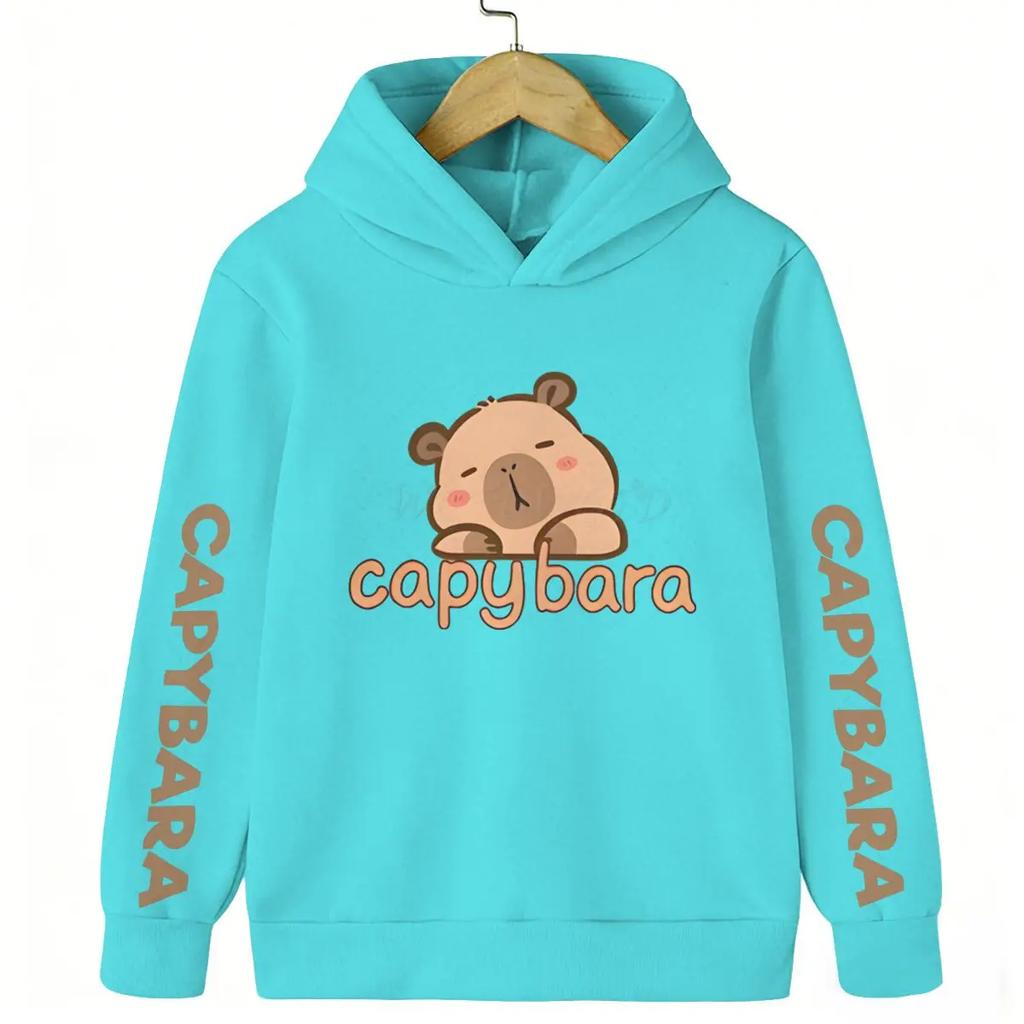Children's autumn and winter fun capybara hoodie, Christmas for boys and girls, casual wear, girls' clothing, gift.