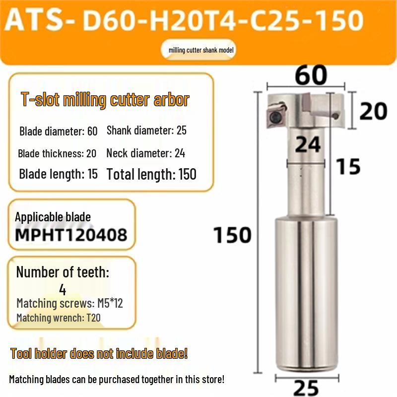 T-Slot Trapezoidal Milling Cutter for Shank Machining Center, Side Milling, and Grooving (Sizes: 21, 25, 32, 36, 40, 50, 60)