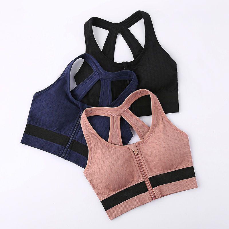 Front Zipper Shockproof Sports Underwear Online Beauty Back Gathered Yoga Fitness Bra