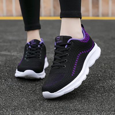 Adidași de damă noi de primăvară, tricotat cu fir, adidași casual respirabili cu talpă joasă, pantofi sport ușori de damă