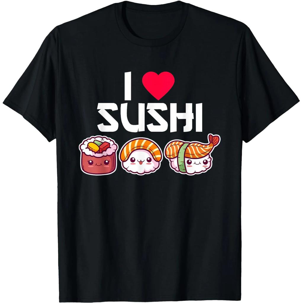 Cute Kawaii Sushi Lover Graphic T Shirt Cotton Casual Streetwear Tee for Unisex and Women