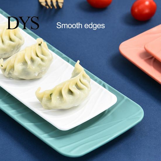 Kitchen Plate Dish Barbecue Curved Edge Design Anti-spill Tree Texture Cake Tray Rectangular Sushi Platter Baking Home Supply Dessert