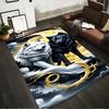 "Black and White Wolf Design Carpet with Moon and Swirling Patterns" Suitable for Use As an Anti-slip for Living Room Bedroom Sofas