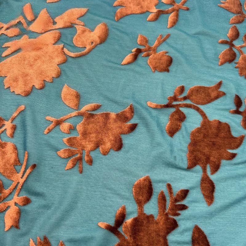 1 Yard Blumendruck Stretchy Geprägter Samtstoff Beflockter Jacquardstoff für Cheongsam Kleid DIY Nähen Kleidung