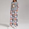 Women's Halloween Print Sweatshirt and Jogger Set, Crewneck Loose Fit with Side Slit Hem