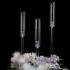3 Pcs/set Acrylic Candlestick Clear Centerpieces Road Lead Candelabra  Christmas Decor