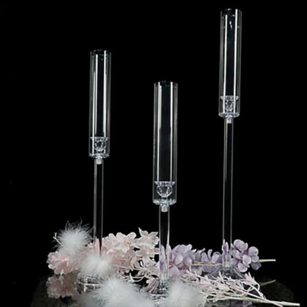 3 Pcs/set delicate Candlestick Clear Road Lead Candelabra Crystal Candle Holders  Wedding Party