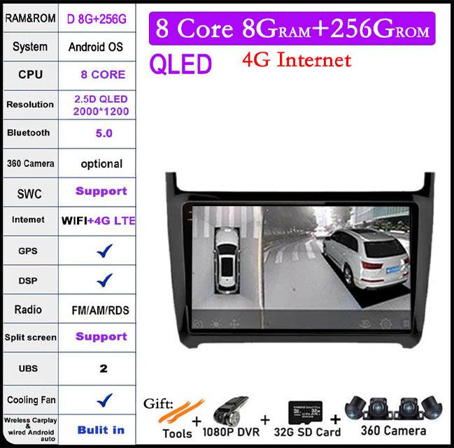 For Volkswagen VW Polo 5 Sedan 2008 - 2020 Car Radio Multimedia Player Carplay Stereo GPS DVD Head Unit 4G Wifi