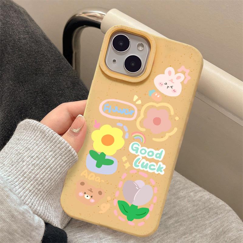 

Чехлы для мобильных телефонов iPhone 11 13 XR 15 Pro Max 12 14 Pro Max Чехол для iPhone 16 7 Plus 8 Plus XS Max Разлагаемые и экологически чистые iPhone 11 жёлтый