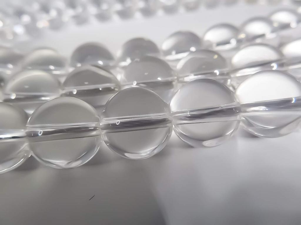 [SmileStone] Premium 5A Clear Quartz Crystal Strings (Approx. 38 cm) Natural Stone Beads, Power Stones (10 mm (5A))