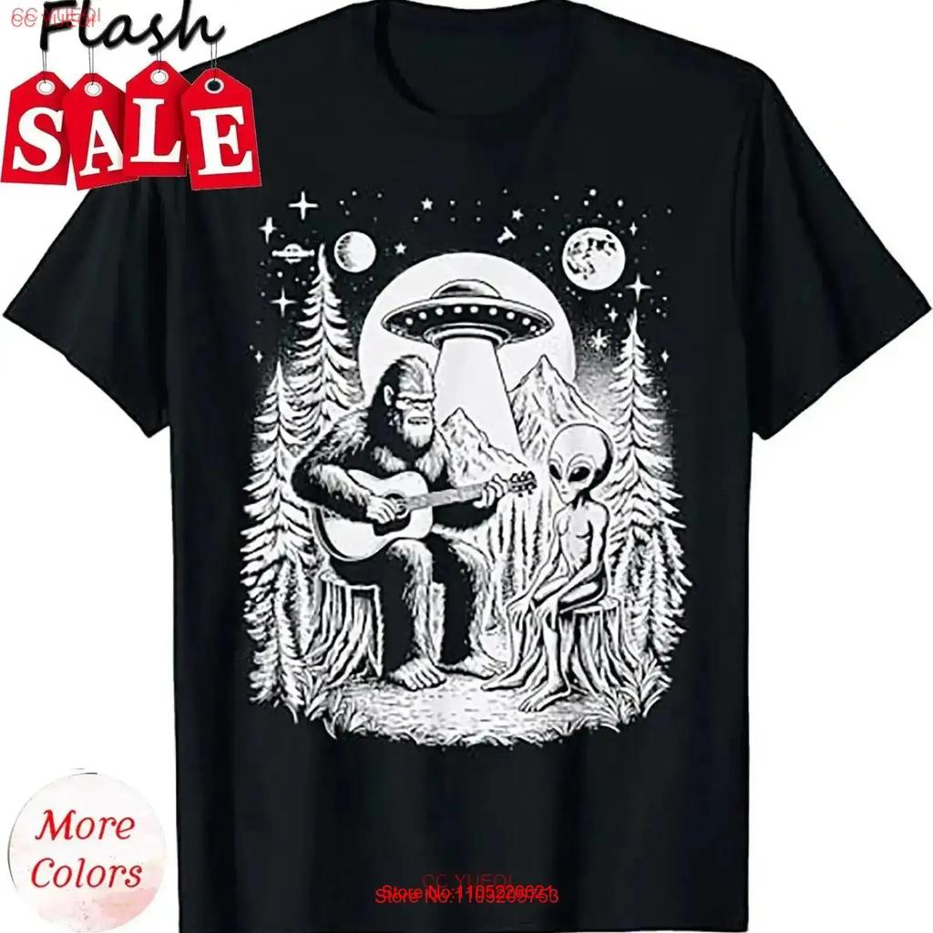 Bigfoot Ufo Alien Around Campfire Nature Hiking Sasquatch T Shirt Vintage Designer Clothes Fashion Homme Vintage