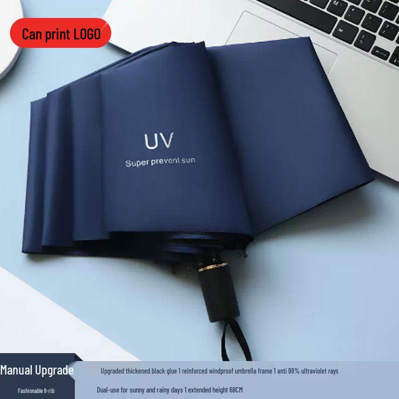 Peptide Silver Titanium Sunscreen Dual-Use Umbrella: Reflective, Sun & Rain Protection, VIP Princess Five-Fold Design.