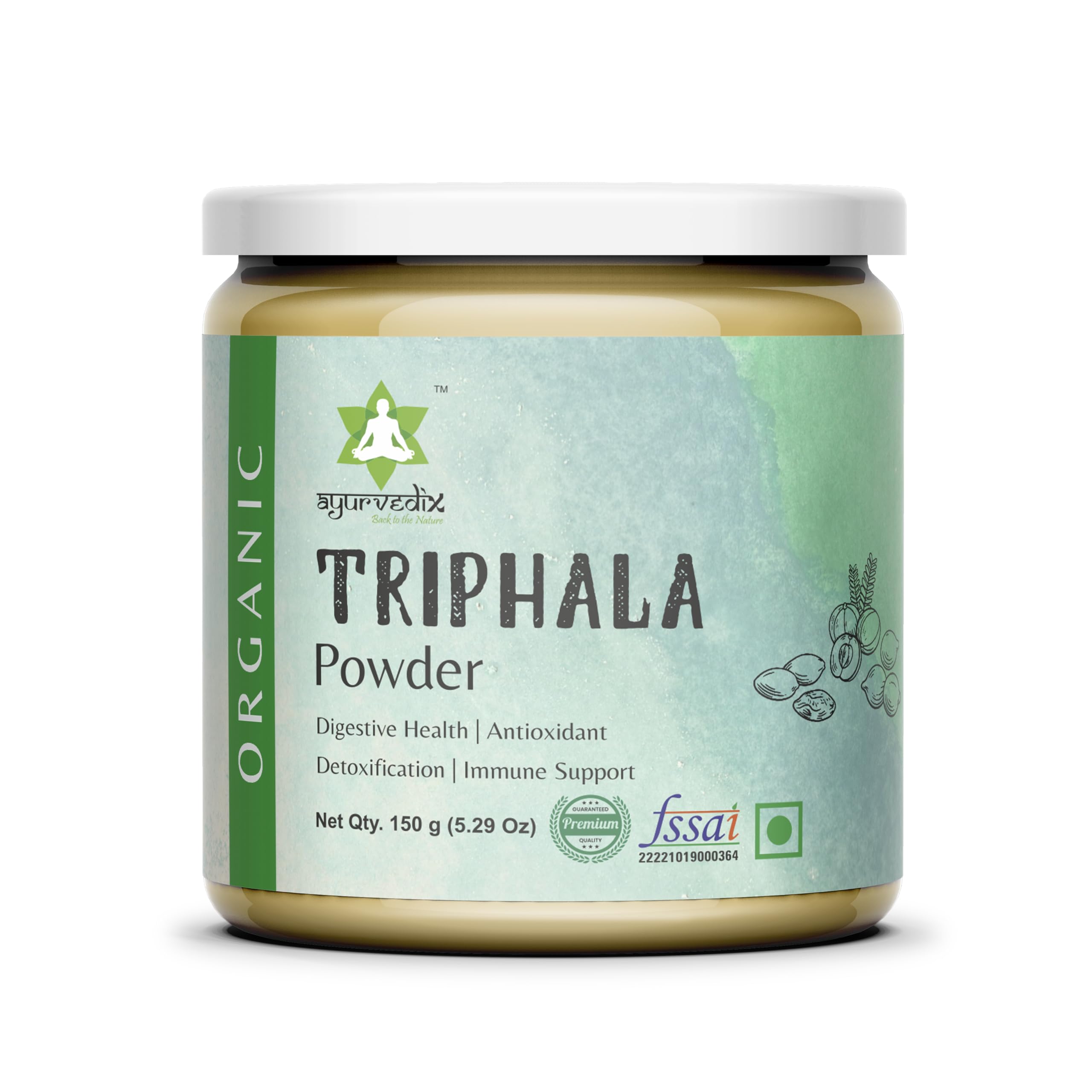 Ayurvedix Organic Triphala Powder 150g | Triphala Churna (Amla, Haritaki, Bibhitaki) | Supports Digestion, Immunity & Detox | Natural Ayurvedic Herb