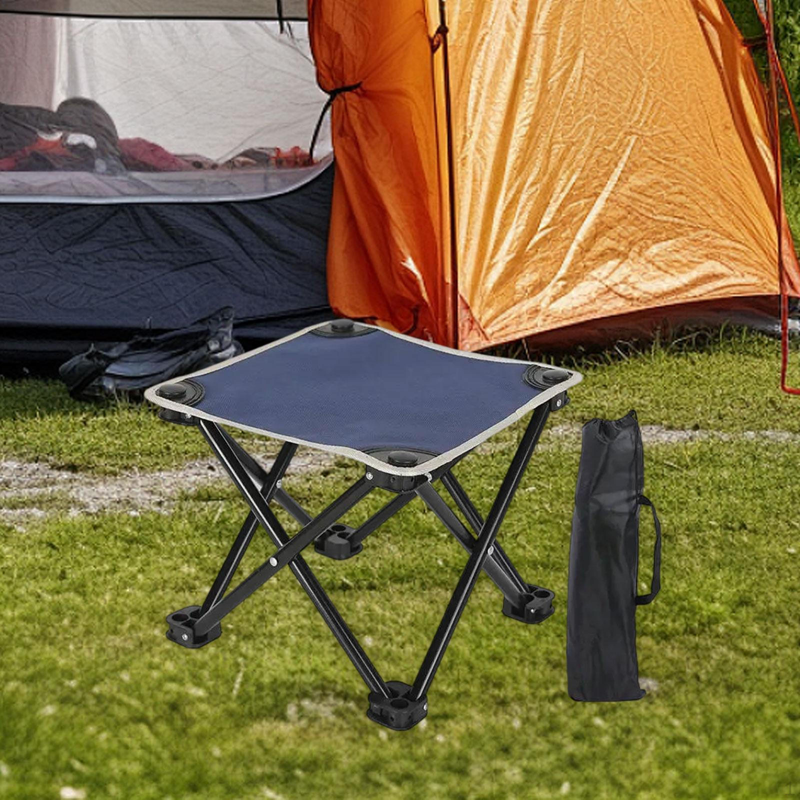 

Кемпинговый откидной табурет для отдыха на открытом воздухе. Сверхлегкие складные табры для путешествий, рюкзака, пляжа синий
