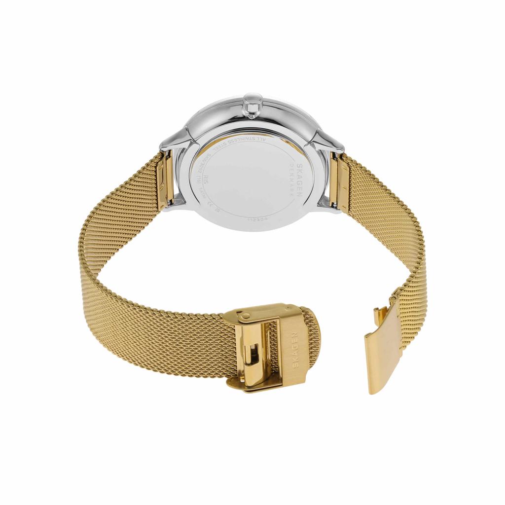 RIIS Three-Hand Two-Tone Stainless Steel Mesh Watch