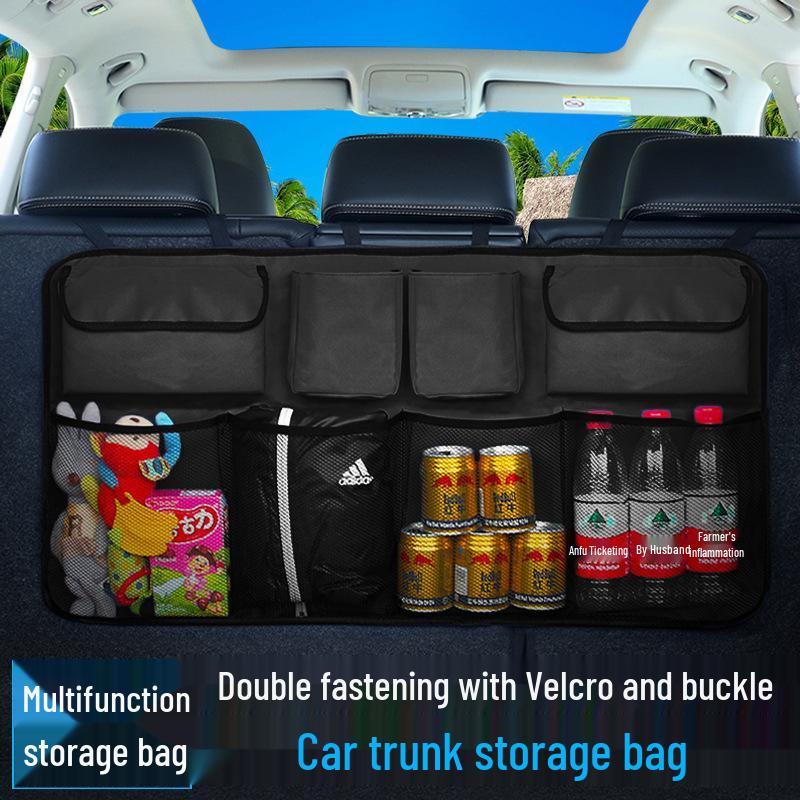 Car Seat Back Trunk Organizer: Multifunctional Storage Mesh Pocket for SUV Rear Row