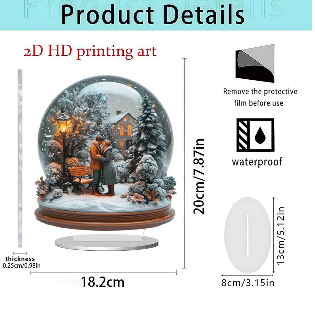 Christmas Apple 2D Acrylic Stand: Festive Desktop Decoration Gift