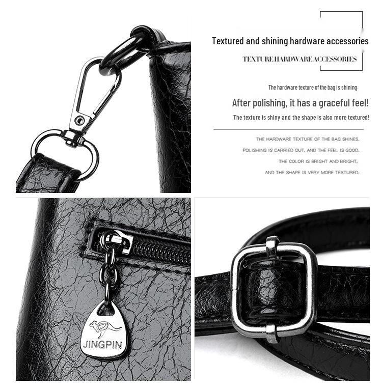 Women's 2025 Fashion Soft Leather Bucket Bag - Large Capacity, Practical Single Shoulder, Crossbody, and Underarm Bag