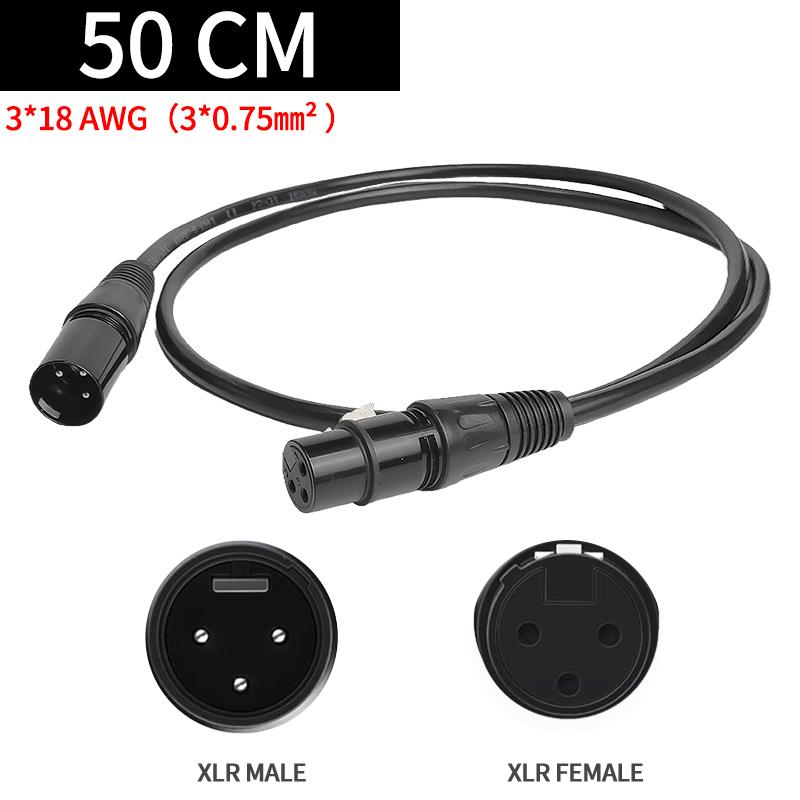 3-PIN XLR Cable 3*18AWG Male to Female Microphone Stage Light DMX Cable for Audio Mixer Speaker Amplifier