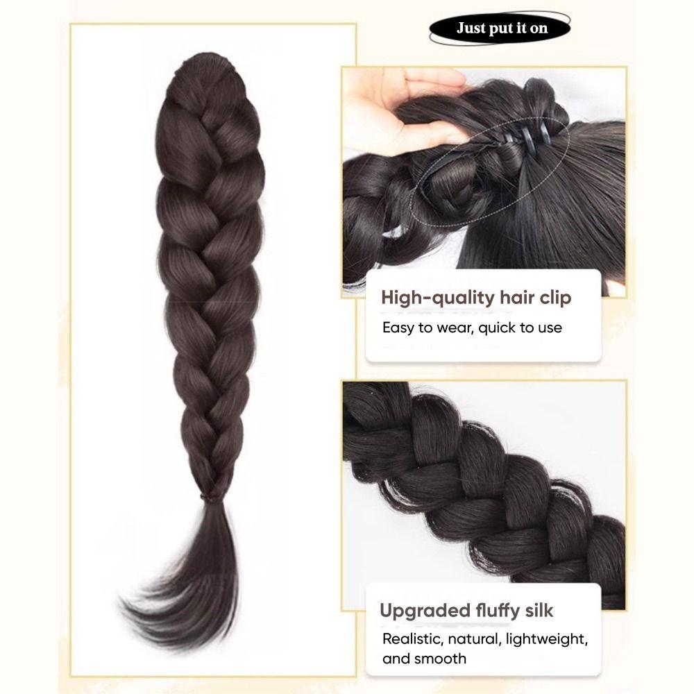 Lange Synthetische Perücke Pferdeschwanz Flauschige Perücke Haarspange Pferdeschwanz Haarnadel für Frauen Haar-Accessoires