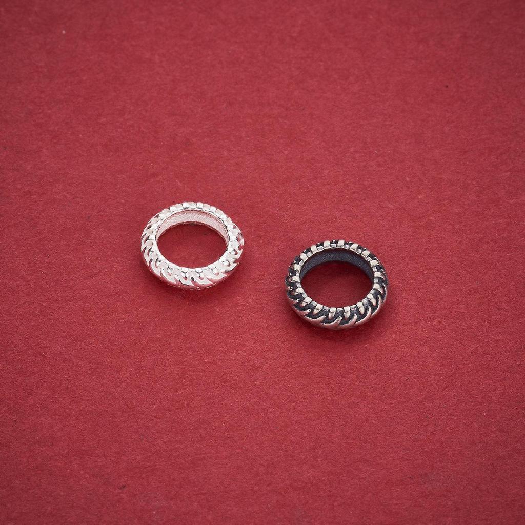 S925 Sterling Silver Woven Texture Spacer Beads for DIY Bracelets and Necklaces