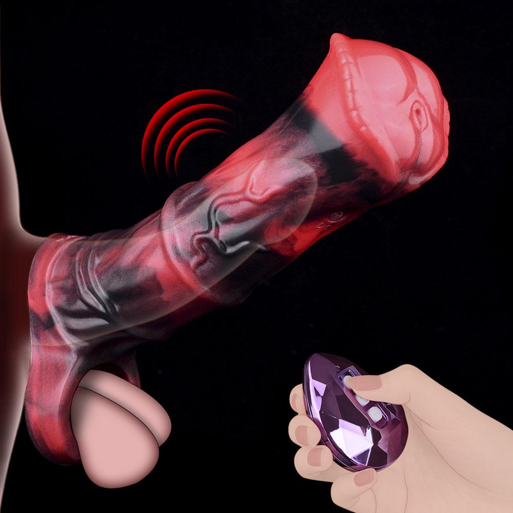 N-BDV5262 Monster Realistic Sheath Penis Condom Male Penis Sleeve Vibrator Extender Cock Enlargement Extension