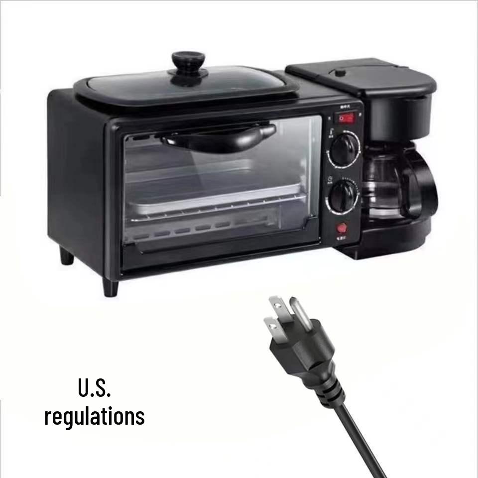Three-in-One Multifunctional Breakfast Machine: Toaster & Mini Oven, 110V-220V
