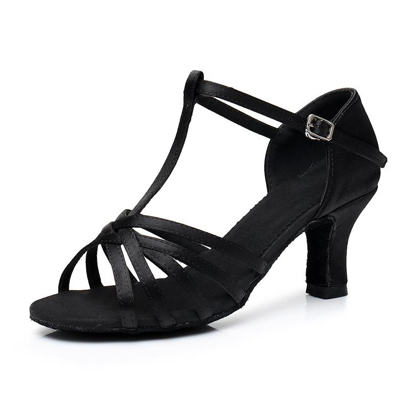 Ladies Latin Dance Shoes Girls T-strap High-heeled Dance Shoes Ladies Dance Shoes Jazz Ballroom Salsa Shoes About 5cm/7cm