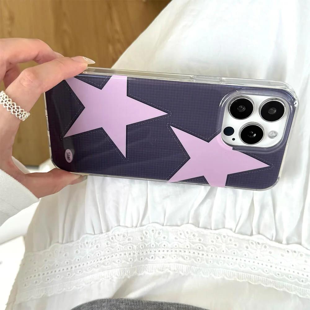 Korean Y2K Star Phone Case for Xiaomi Redmi Note 14 13 12 12s 11 11s 10 9 9s 8 7 Pro Plus 4G 5G Feather Texture Back Cover