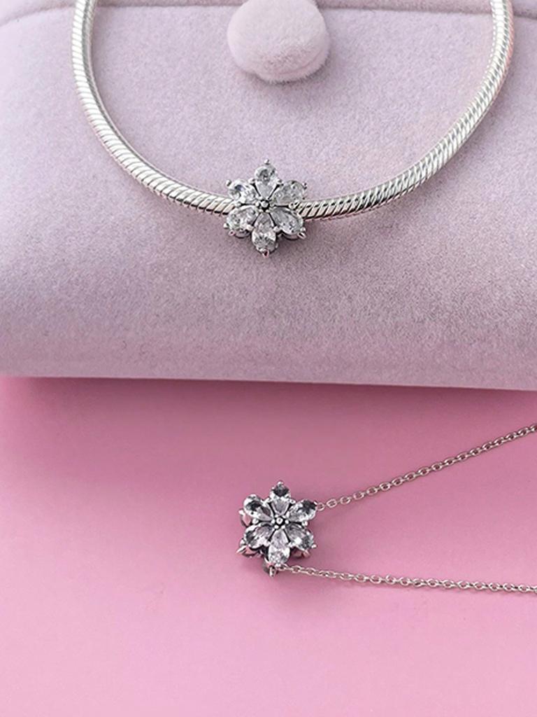 Charms Plata Winter Snowflakes Beads Charm Copper Plated Fit Charms Copperoriginal Bracelet For Jewelry Making Diy Charm