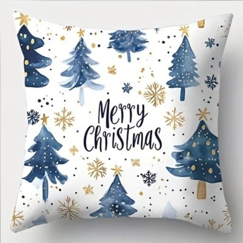 

Рождественская наволочка с принтом оленьих рогов и снежинок, мягкая ткань, праздничный декор для дома, подарок 18x18Inch