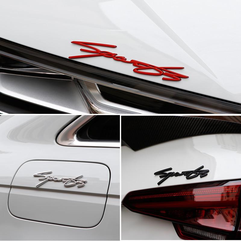 3D Car Styling SPORT Car Sports Word Letter Metal Car Sticker Trunk Emblem Badge Decal Decoration Auto Accessories