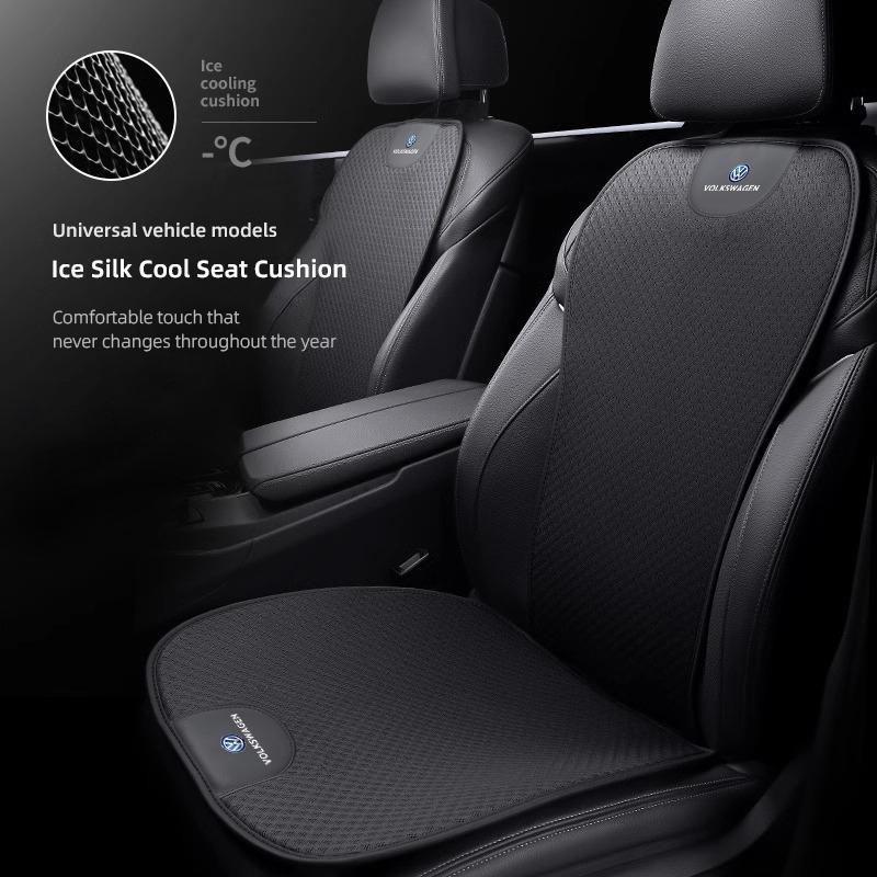 Car Ice Silk Seat Cushion Seat Covers For VW Golf Phaeton GTI Teramont Polo Backrest Mat Rear Seat Cushion Car Interior Keychain Zh6