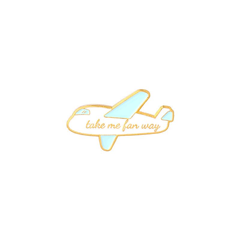 Cartoon Plane Earth Air Balloon Enamel Pin Brooch Cartoon Women Men Denim Jackets Lapel Pins Backpack Badges Kids Fashion Je