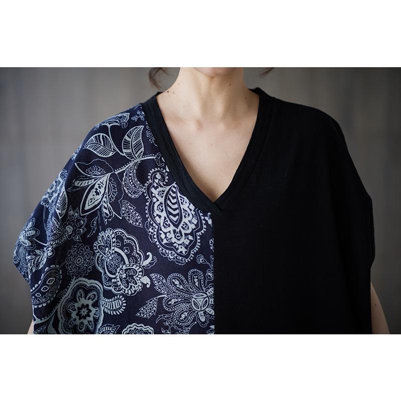 DIMANAF 2025 New Plus Size Summer Dress Women Vintage Printing Loose Casual Dress Long Linen Dress Maxi