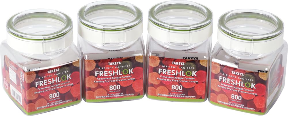 

Takeya Chemical Industry Fresh Lock Square зеленый набор из 4 шт. 0,8 л зелёный