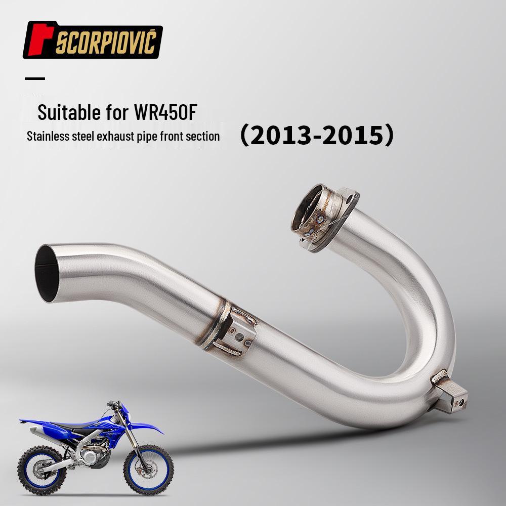 Stainless Steel Front Exhaust Pipe for 2013-2015 WR450F - Easy, Non-Destructive Installation